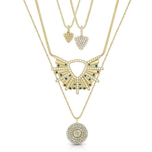with our triangle and carrie pendant necklaces,<br>both available in arrays of colors and sizes <span class='visuallyhidden'>Contact the Beverly Hills store at 323-404-2959 or through this website for shopping assistance.</span>